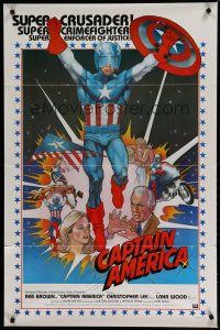6m154 CAPTAIN AMERICA 2 1sh '79 Marvel Comics, Reb Brown, cool superhero action art by Tom Wright