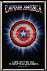 6m153 CAPTAIN AMERICA teaser 1sh '90 Marvel Comics superhero, cool image of shield!