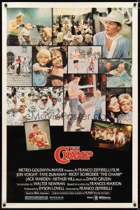 6m161 CHAMP 1sh '79 great images of Jon Voight boxing with Ricky Schroder, Faye Dunaway!