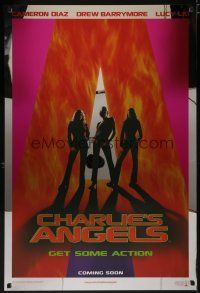 6m165 CHARLIE'S ANGELS mylar int'l teaser 1sh '00 Cameron Diaz, Drew Barrymore & Lucy Liu!