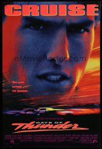 6m208 DAYS OF THUNDER 1sh '90 close image of angry NASCAR race car driver Tom Cruise!