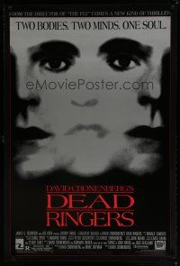 6m212 DEAD RINGERS 1sh '88 Jeremy Irons & Genevieve Bujold, directed by David Cronenberg!