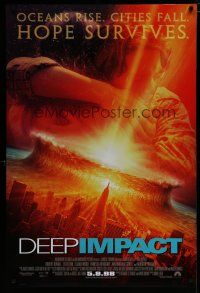 6m215 DEEP IMPACT advance DS 1sh '98 Robert Duvall, Tea Leoni, Heaven & Earth are about to collide!