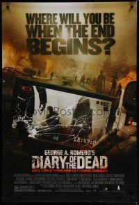 6m223 DIARY OF THE DEAD DS 1sh '07 George A. Romero, image of film students attacked by zombies!