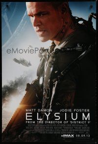 6m244 ELYSIUM advance DS 1sh '13 sci-fi action thriller, cool image of Matt Damon!