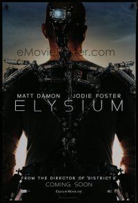 6m245 ELYSIUM int'l teaser DS 1sh '13 Matt Damon, Jodie Foster, Sharlto Copley, sci-fi action!