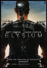 6m246 ELYSIUM teaser DS 1sh '13 Matt Damon, Jodie Foster, Sharlto Copley, sci-fi action!