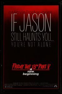 6m301 FRIDAY THE 13th PART V 1sh '85 A New Beginning, Jason haunts you, slasher horror sequel!