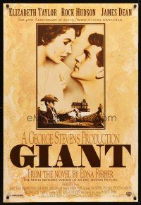 6m318 GIANT DS 1sh R96 James Dean, Elizabeth Taylor, Rock Hudson, directed by George Stevens!