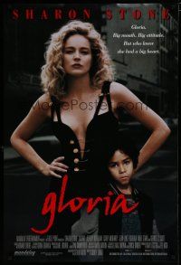6m323 GLORIA int'l DS 1sh '99 Sidney Lumet directed, sexy Sharon Stone in title role!