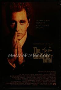 6m324 GODFATHER PART III int'l DS 1sh '90 cool portrait image of Al Pacino!