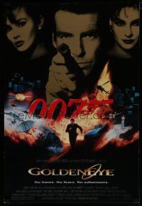 6m328 GOLDENEYE 1sh '95 Pierce Brosnan as Bond, Isabella Scorupco, sexy Famke Janssen!