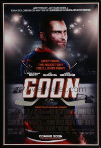 6m335 GOON advance DS 1sh '11 cool image of Seann William Scott, ice hockey enforcer!
