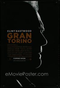 6m338 GRAN TORINO advance DS 1sh '08 cool shadowy profile of Clint Eastwood!