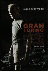 6m337 GRAN TORINO advance DS 1sh '08 cool image of Clint Eastwood with rifle & car!