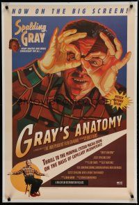 6m344 GRAY'S ANATOMY 1sh '97 great artwork of Spalding Gray, Steven Soderbergh!