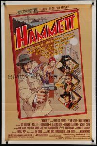 6m363 HAMMETT 1sh '82 Wim Wenders directed, Frederic Forrest, really detective art by Garland!