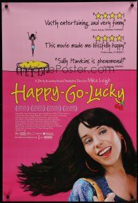 6m369 HAPPY-GO-LUCKY DS 1sh '08 cool image of pretty Sally Hawkins!