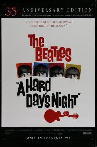 6m371 HARD DAY'S NIGHT teaser 1sh R99 great image of The Beatles, rock & roll classic!