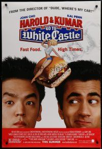 6m374 HAROLD & KUMAR GO TO WHITE CASTLE advance DS 1sh '04 John Cho & Penn, fast food & high times!