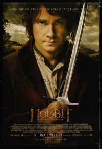 6m394 HOBBIT: AN UNEXPECTED JOURNEY int'l advance DS 1sh '12 Tolkien, Martin Freeman as Bilbo w/Sting!