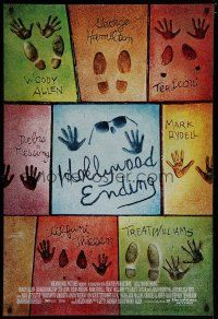 6m398 HOLLYWOOD ENDING DS 1sh '02 Woody Allen, concrete shoe & hand imprints of cast!