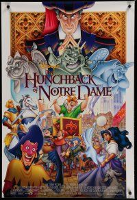 6m408 HUNCHBACK OF NOTRE DAME DS 1sh '96 Walt Disney, Victor Hugo, art of cast on parade!