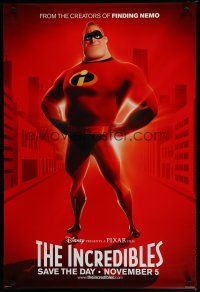 6m426 INCREDIBLES advance DS 1sh '04 Disney/Pixar sci-fi superhero family, Mr. Incredible!