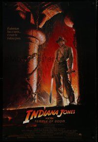 6m433 INDIANA JONES & THE TEMPLE OF DOOM 1sh '84 adventure is Ford's name, Bruce Wolfe art!
