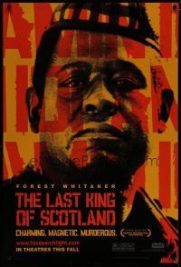 6m481 LAST KING OF SCOTLAND teaser DS 1sh '06 cool artwork image of Forest Whitaker!