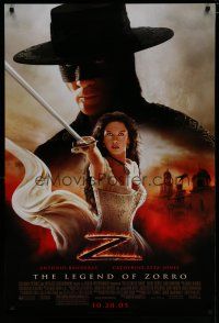 6m494 LEGEND OF ZORRO advance DS 1sh '05 Antonio Banderas is Zorro, sexy Catherine Zeta-Jones!