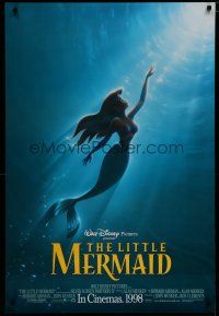 6m509 LITTLE MERMAID advance DS 1sh R98 Ariel swimming to the surface, Disney underwater cartoon!
