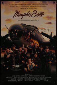 6m557 MEMPHIS BELLE 1sh '90 Matt Modine, Sean Astin, cool cast portrait by WWII B-17 bomber!