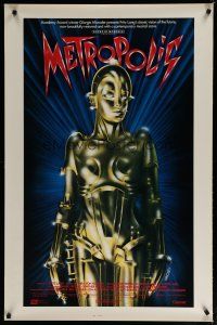 6m561 METROPOLIS 1sh R84 Fritz Lang classic, Girogio Moroder, art of female robot by Nikosey!