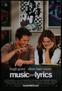 6m580 MUSIC & LYRICS advance DS 1sh '07 Hugh Grant & pretty Drew Barrymore!