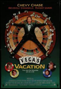 6m590 NATIONAL LAMPOON'S VEGAS VACATION DS 1sh '97 great image of Chevy Chase on roulette wheel!