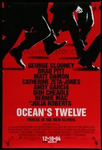 6m602 OCEAN'S TWELVE advance DS 1sh '05 Brad Pitt, George Clooney, Matt Damon, cool design!