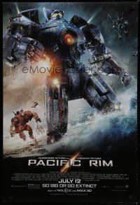 6m616 PACIFIC RIM July advance DS 1sh '13 Guillermo del Toro directed sci-fi, go big or go extinct!