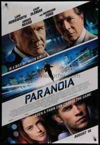 6m619 PARANOIA advance DS 1sh '13 Liam Hemsworth, Gary Oldman, Amber Heard, Harrison Ford!