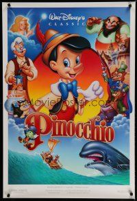 6m632 PINOCCHIO DS 1sh R92 Disney classic cartoon about a wooden boy who wants to be real!