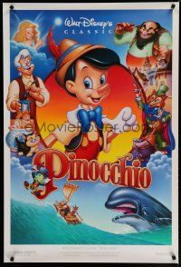 6m630 PINOCCHIO 1sh R92 Disney classic cartoon about a wooden boy who wants to be real!