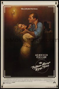 6m643 POSTMAN ALWAYS RINGS TWICE 1sh '81 art of Jack Nicholson & Jessica Lange by Rudy Obrero!