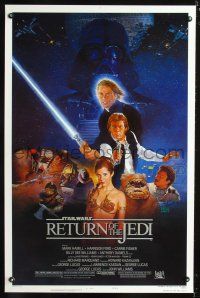 6m007 RETURN OF THE JEDI style B 1sh '83 George Lucas classic, great cast montage art by Sano!