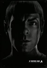 6m741 STAR TREK teaser DS 1sh '09 cool image of Zachary Quinto as Spock!