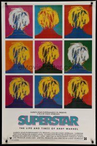 6m764 SUPERSTAR: THE LIFE & TIMES OF ANDY WARHOL 1sh '90 pop art of the back of his head!
