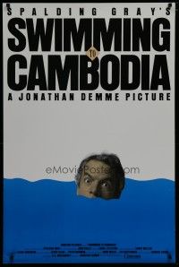 6m768 SWIMMING TO CAMBODIA 1sh '87 wacky image of Spalding Gray, Jonathan Demme!