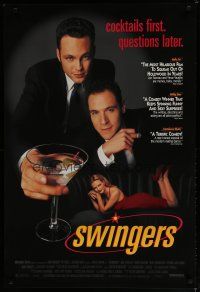 6m771 SWINGERS reviews 1sh '96 Vince Vaughn & Jon Favreau, cocktails first, questions later!