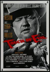 6m792 TOUCH OF EVIL 1sh R98 close-up of Orson Welles, Charlton Heston & Janet Leigh!