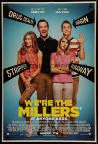 6m822 WE'RE THE MILLERS advance DS 1sh '13 Jennifer Aniston, Jason Sudeikis, Emma Roberts & Poulter