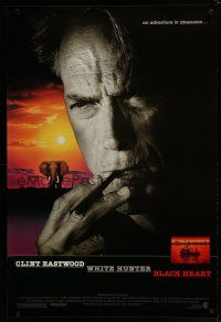 6m828 WHITE HUNTER, BLACK HEART DS 1sh '90 super close up of Clint Eastwood as director John Huston